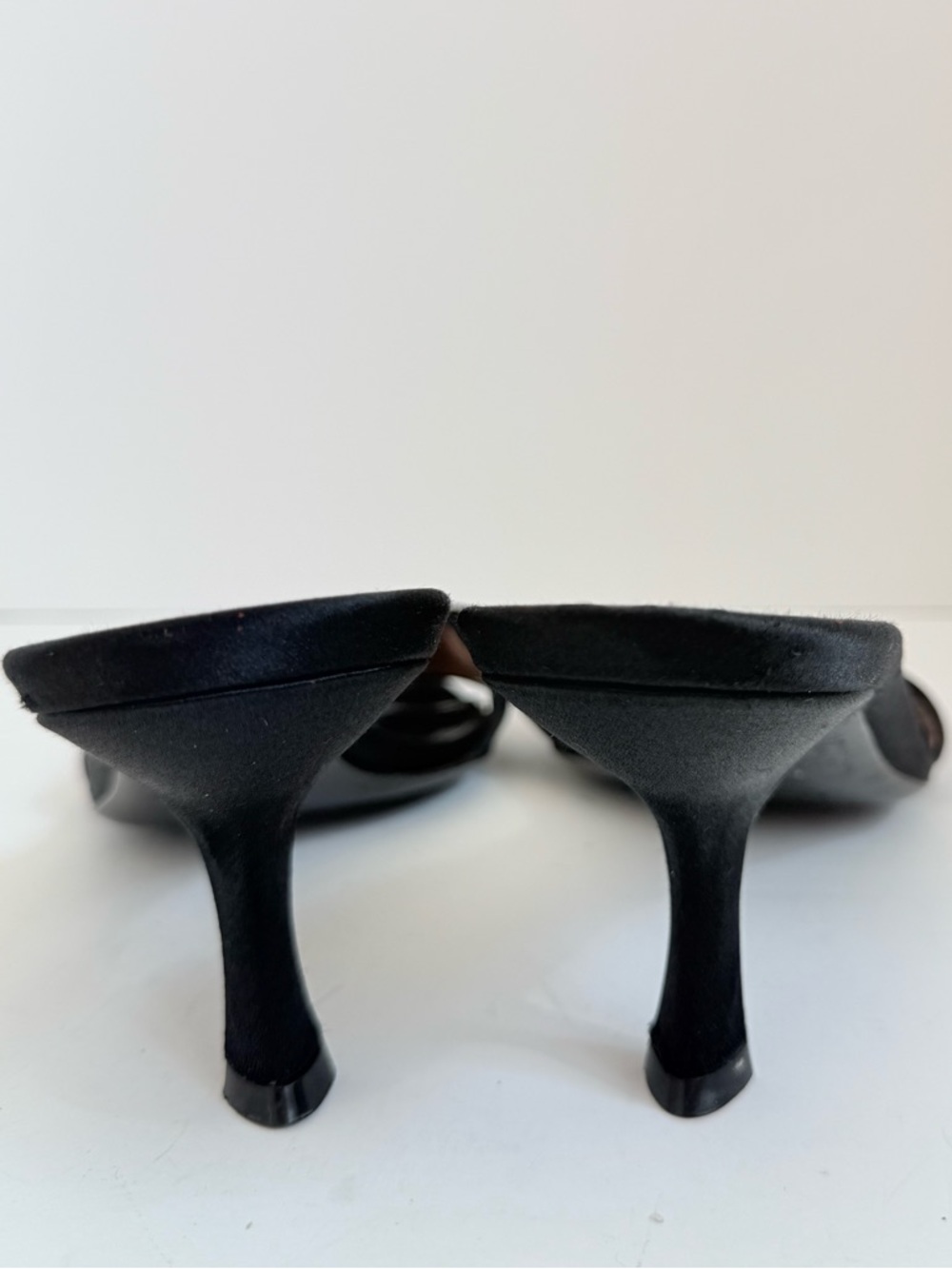 Prada Y2K Archive Satin Black Beaded Bow Kitten Heel mule EU 39.5 - Picture 4 of 8
